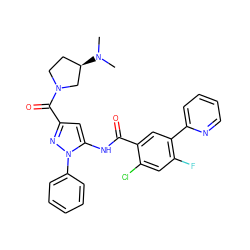 CN(C)[C@@H]1CCN(C(=O)c2cc(NC(=O)c3cc(-c4ccccn4)c(F)cc3Cl)n(-c3ccccc3)n2)C1 ZINC001772613870