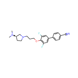 CN(C)[C@@H]1CCN(CCCOc2c(F)cc(-c3ccc(C#N)cc3)cc2F)C1 ZINC000022451543