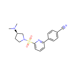 CN(C)[C@@H]1CCN(S(=O)(=O)c2cccc(-c3ccc(C#N)cc3)n2)C1 ZINC000201770158