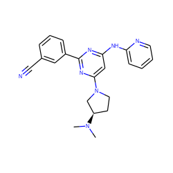 CN(C)[C@@H]1CCN(c2cc(Nc3ccccn3)nc(-c3cccc(C#N)c3)n2)C1 ZINC000084617823