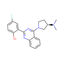 CN(C)[C@@H]1CCN(c2nc(-c3cc(F)ccc3O)nc3ccccc23)C1 ZINC000066102760