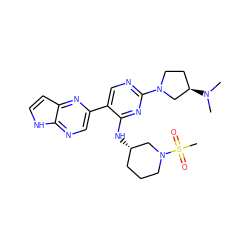 CN(C)[C@@H]1CCN(c2ncc(-c3cnc4[nH]ccc4n3)c(N[C@H]3CCCN(S(C)(=O)=O)C3)n2)C1 ZINC000145089388