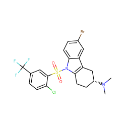 CN(C)[C@@H]1CCc2c(c3cc(Br)ccc3n2S(=O)(=O)c2cc(C(F)(F)F)ccc2Cl)C1 ZINC000095553195