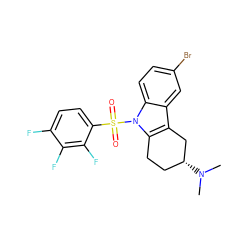 CN(C)[C@@H]1CCc2c(c3cc(Br)ccc3n2S(=O)(=O)c2ccc(F)c(F)c2F)C1 ZINC000095552829