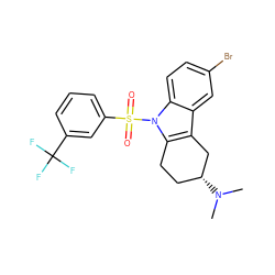 CN(C)[C@@H]1CCc2c(c3cc(Br)ccc3n2S(=O)(=O)c2cccc(C(F)(F)F)c2)C1 ZINC000060325703