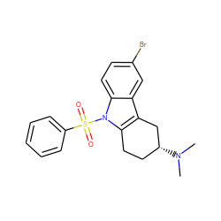 CN(C)[C@@H]1CCc2c(c3cc(Br)ccc3n2S(=O)(=O)c2ccccc2)C1 ZINC000060325610