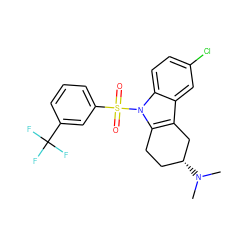 CN(C)[C@@H]1CCc2c(c3cc(Cl)ccc3n2S(=O)(=O)c2cccc(C(F)(F)F)c2)C1 ZINC000060325711