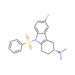 CN(C)[C@@H]1CCc2c(c3cc(Cl)ccc3n2S(=O)(=O)c2ccccc2)C1 ZINC000060325709