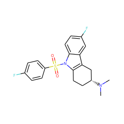 CN(C)[C@@H]1CCc2c(c3cc(F)ccc3n2S(=O)(=O)c2ccc(F)cc2)C1 ZINC000060325911