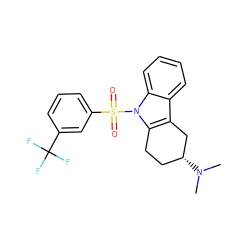 CN(C)[C@@H]1CCc2c(c3ccccc3n2S(=O)(=O)c2cccc(C(F)(F)F)c2)C1 ZINC000060325606