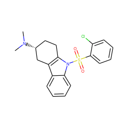 CN(C)[C@@H]1CCc2c(c3ccccc3n2S(=O)(=O)c2ccccc2Cl)C1 ZINC000095552552