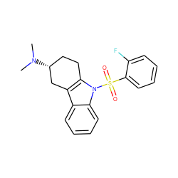 CN(C)[C@@H]1CCc2c(c3ccccc3n2S(=O)(=O)c2ccccc2F)C1 ZINC000095557440