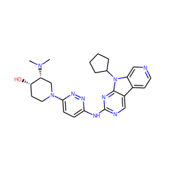 CN(C)[C@@H]1CN(c2ccc(Nc3ncc4c5ccncc5n(C5CCCC5)c4n3)nn2)CC[C@@H]1O ZINC000117688235