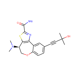 CN(C)[C@@H]1COc2ccc(C#CC(C)(C)O)cc2-c2nc(C(N)=O)sc21 ZINC000205787346