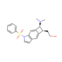 CN(C)[C@@H]1c2cc3c(ccn3S(=O)(=O)c3ccccc3)cc2[C@@H]1CCO ZINC001772606129