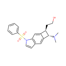 CN(C)[C@@H]1c2cc3ccn(S(=O)(=O)c4ccccc4)c3cc2[C@H]1CCO ZINC001772603498