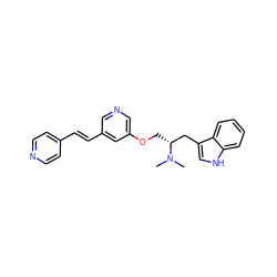 CN(C)[C@H](COc1cncc(/C=C/c2ccncc2)c1)Cc1c[nH]c2ccccc12 ZINC000014957652