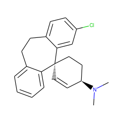 CN(C)[C@H]1C=C[C@]2(CC1)c1ccccc1CCc1ccc(Cl)cc12 ZINC000013649950