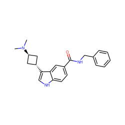 CN(C)[C@H]1C[C@H](c2c[nH]c3ccc(C(=O)NCc4ccccc4)cc32)C1 ZINC000253663233