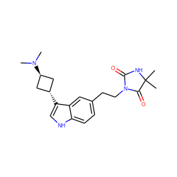 CN(C)[C@H]1C[C@H](c2c[nH]c3ccc(CCN4C(=O)NC(C)(C)C4=O)cc32)C1 ZINC000257971626