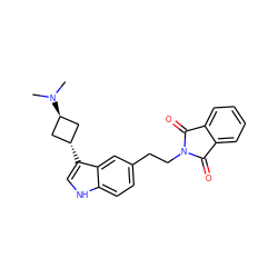 CN(C)[C@H]1C[C@H](c2c[nH]c3ccc(CCN4C(=O)c5ccccc5C4=O)cc32)C1 ZINC000299845159