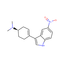 CN(C)[C@H]1CC=C(c2c[nH]c3ccc([N+](=O)[O-])cc23)CC1 ZINC000028819414