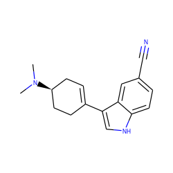 CN(C)[C@H]1CC=C(c2c[nH]c3ccc(C#N)cc23)CC1 ZINC000028819410