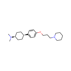 CN(C)[C@H]1CC[C@@H](c2ccc(OCCCN3CCCCC3)cc2)CC1 ZINC000101437306