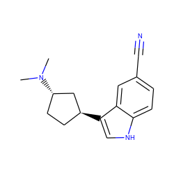 CN(C)[C@H]1CC[C@H](c2c[nH]c3ccc(C#N)cc23)C1 ZINC000013975940