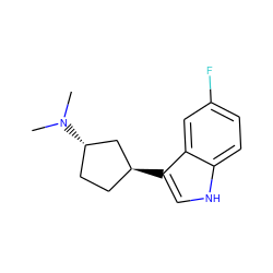 CN(C)[C@H]1CC[C@H](c2c[nH]c3ccc(F)cc23)C1 ZINC000038418469