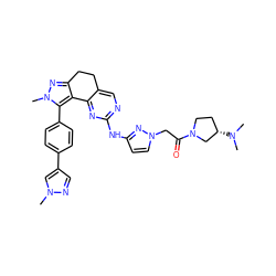 CN(C)[C@H]1CCN(C(=O)Cn2ccc(Nc3ncc4c(n3)-c3c(nn(C)c3-c3ccc(-c5cnn(C)c5)cc3)CC4)n2)C1 ZINC000224942917