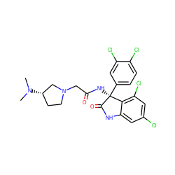 CN(C)[C@H]1CCN(CC(=O)N[C@@]2(c3ccc(Cl)c(Cl)c3)C(=O)Nc3cc(Cl)cc(Cl)c32)C1 ZINC000095554411