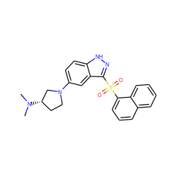 CN(C)[C@H]1CCN(c2ccc3[nH]nc(S(=O)(=O)c4cccc5ccccc45)c3c2)C1 ZINC000045357290