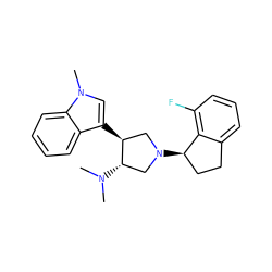 CN(C)[C@H]1CN([C@@H]2CCc3cccc(F)c32)C[C@@H]1c1cn(C)c2ccccc12 ZINC001772626741