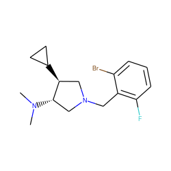 CN(C)[C@H]1CN(Cc2c(F)cccc2Br)C[C@@H]1C1CC1 ZINC001772601410