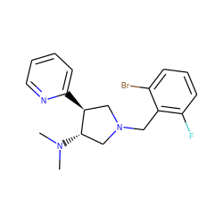 CN(C)[C@H]1CN(Cc2c(F)cccc2Br)C[C@@H]1c1ccccn1 ZINC001772637136