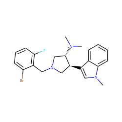 CN(C)[C@H]1CN(Cc2c(F)cccc2Br)C[C@@H]1c1cn(C)c2ccccc12 ZINC001772612296