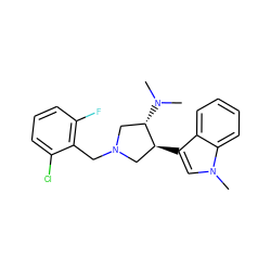 CN(C)[C@H]1CN(Cc2c(F)cccc2Cl)C[C@@H]1c1cn(C)c2ccccc12 ZINC001772651019