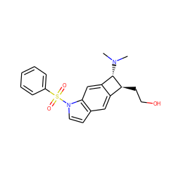 CN(C)[C@H]1c2cc3c(ccn3S(=O)(=O)c3ccccc3)cc2[C@@H]1CCO ZINC001772618236