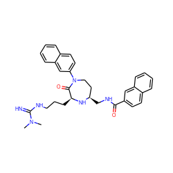 CN(C)C(=N)NCCC[C@@H]1N[C@H](CNC(=O)c2ccc3ccccc3c2)CCN(c2ccc3ccccc3c2)C1=O ZINC001772637768