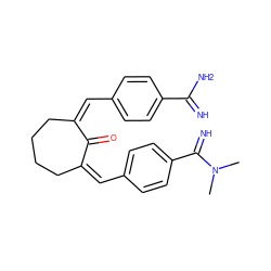 CN(C)C(=N)c1ccc(/C=C2/CCCC/C(=C/c3ccc(C(=N)N)cc3)C2=O)cc1 ZINC000100842217