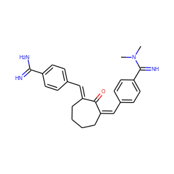 CN(C)C(=N)c1ccc(/C=C2/CCCC/C(=C\c3ccc(C(=N)N)cc3)C2=O)cc1 ZINC000013803410