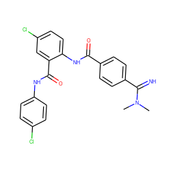 CN(C)C(=N)c1ccc(C(=O)Nc2ccc(Cl)cc2C(=O)Nc2ccc(Cl)cc2)cc1 ZINC000040892067