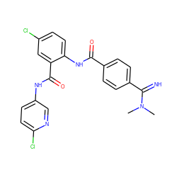 CN(C)C(=N)c1ccc(C(=O)Nc2ccc(Cl)cc2C(=O)Nc2ccc(Cl)nc2)cc1 ZINC000040892066