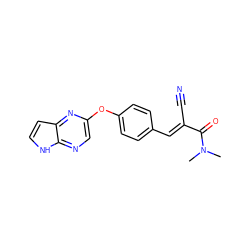 CN(C)C(=O)/C(C#N)=C/c1ccc(Oc2cnc3[nH]ccc3n2)cc1 ZINC000148942613