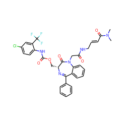 CN(C)C(=O)/C=C/CNC(=O)CN1C(=O)[C@@H](COC(=O)Nc2ccc(Cl)cc2C(F)(F)F)N=C(c2ccccc2)c2ccccc21 ZINC000049833242