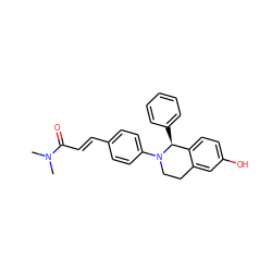 CN(C)C(=O)/C=C/c1ccc(N2CCc3cc(O)ccc3[C@@H]2c2ccccc2)cc1 ZINC000026653902