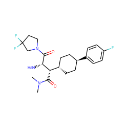 CN(C)C(=O)[C@@H]([C@H]1CC[C@H](c2ccc(F)cc2)CC1)[C@H](N)C(=O)N1CCC(F)(F)C1 ZINC000101099241