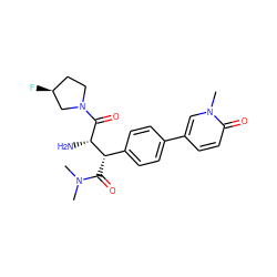 CN(C)C(=O)[C@@H](c1ccc(-c2ccc(=O)n(C)c2)cc1)[C@H](N)C(=O)N1CC[C@H](F)C1 ZINC000014947653