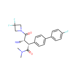 CN(C)C(=O)[C@@H](c1ccc(-c2ccc(F)cc2)cc1)[C@H](N)C(=O)N1CC(F)(F)C1 ZINC000014947803